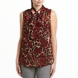 Anne Klein Women's Tie Front Sleeveless Blouse